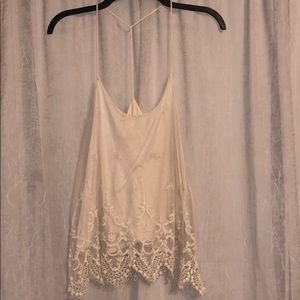 Cream lace tank top